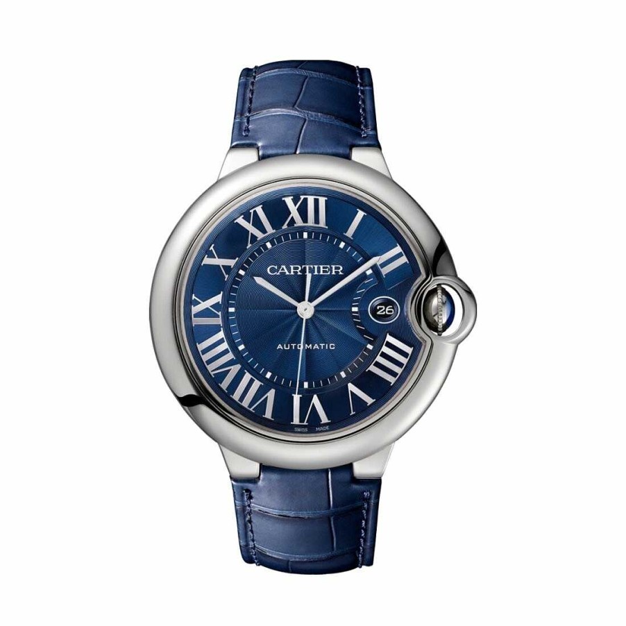 Montre Ballon Bleu De Cartier 42 Mm, Acier, Cuir | Cartier Clearance