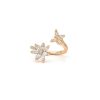 Bague An Mones & Papillons Navette En Or Rose | Dubail Clearance