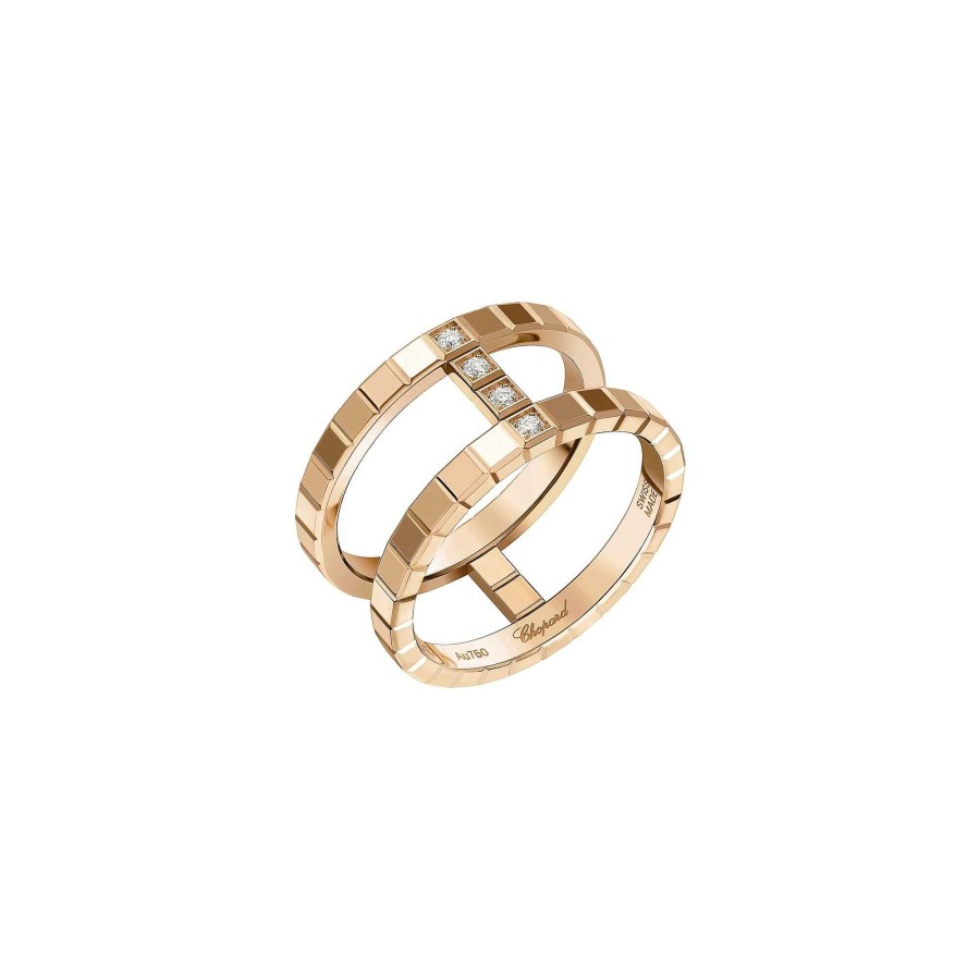 Bague Chopard Ice Cube En Or Rose Et Diamants, Taille 52 | Chopard Wholesale