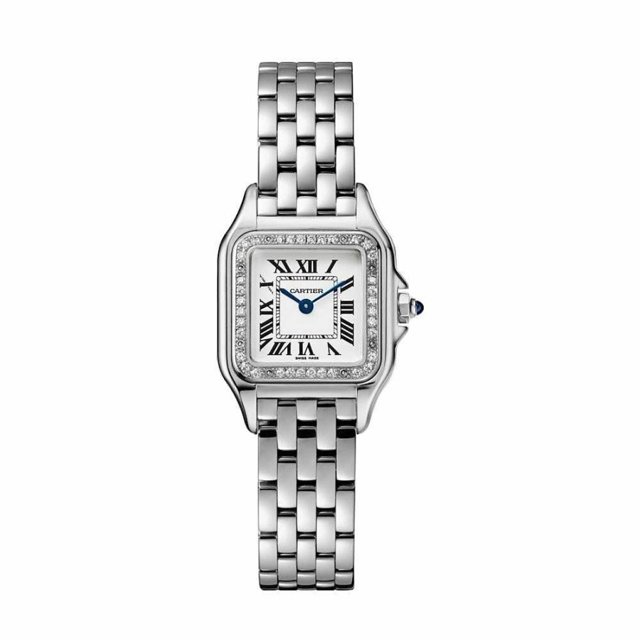 Montre Panth Re De Cartier Petit Mod Le, Mouvement Quartz, Acier, Diamants | Cartier Clearance