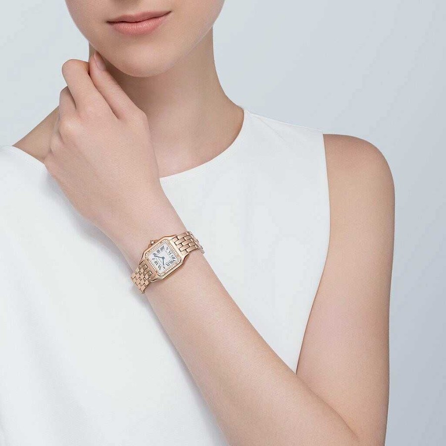 Montre Panth Re De Cartier Moyen Mod Le, Mouvement Quartz, Or Rose, Diamants | Cartier Clearance