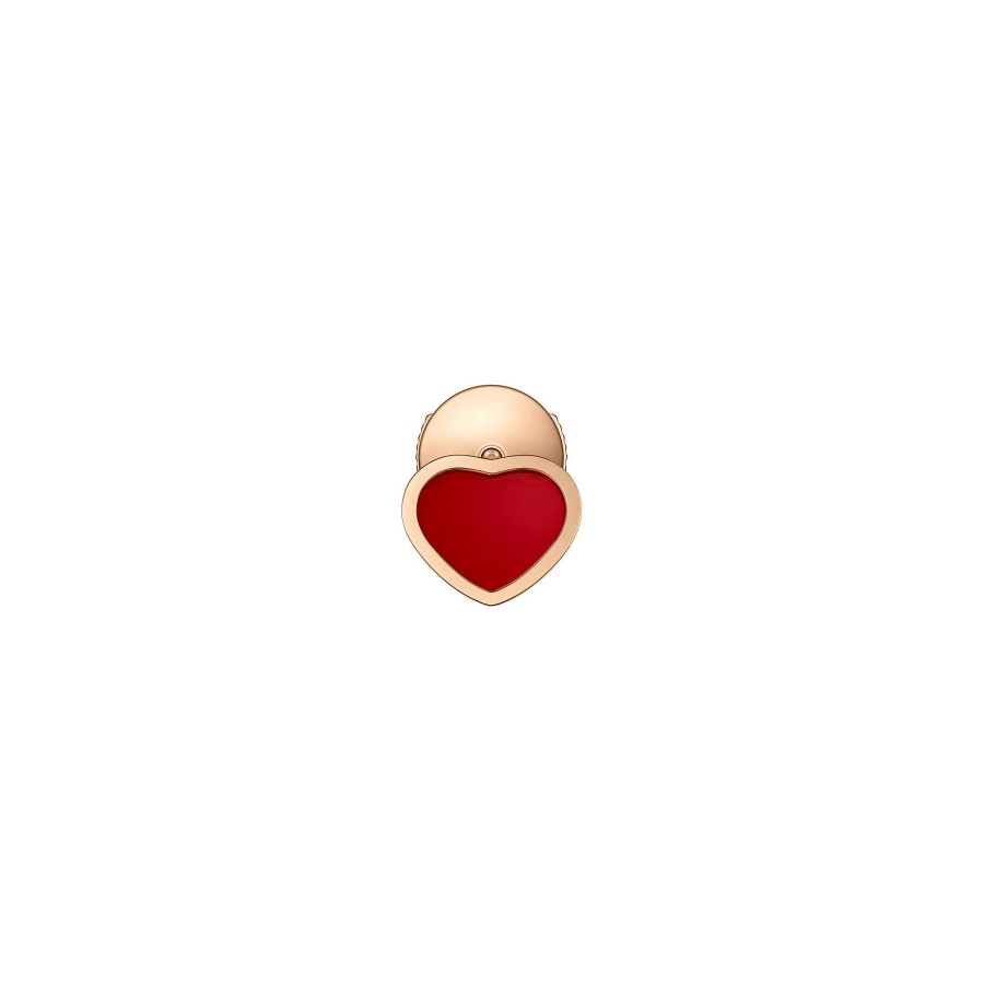 Mono Boucle D'Oreille Chopard My Happy Hearts En Or Rose Et Cornaline | Chopard Wholesale