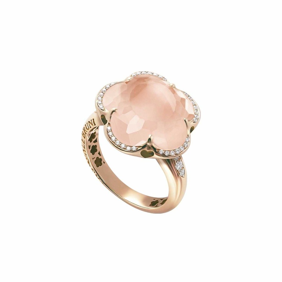 Bague Pasquale Bruni Bon Ton En Or Rose, Quartz Rose Et Diamants | Pasquale Bruni Online