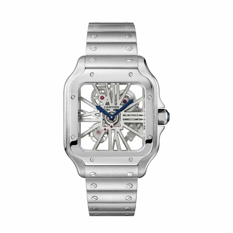 Montre Santos De Cartier Grand Mod Le, Mouvement M Canique Manuel, Acier | Cartier Best