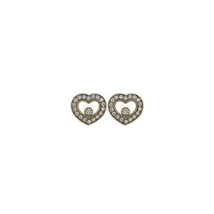 Boucles D'Oreilles Chopard Happy Diamonds En Or Jaune Et Diamants | Chopard Best