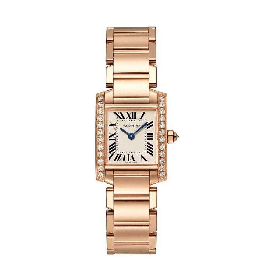 Montre Tank Fran Aise, Petit Mod Le, Or Rose, Diamants | Cartier Clearance