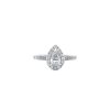 Bague Micropav E Diamant Taille Poire Certifi Entourage Diamants En Or Blanc | Dubail Clearance