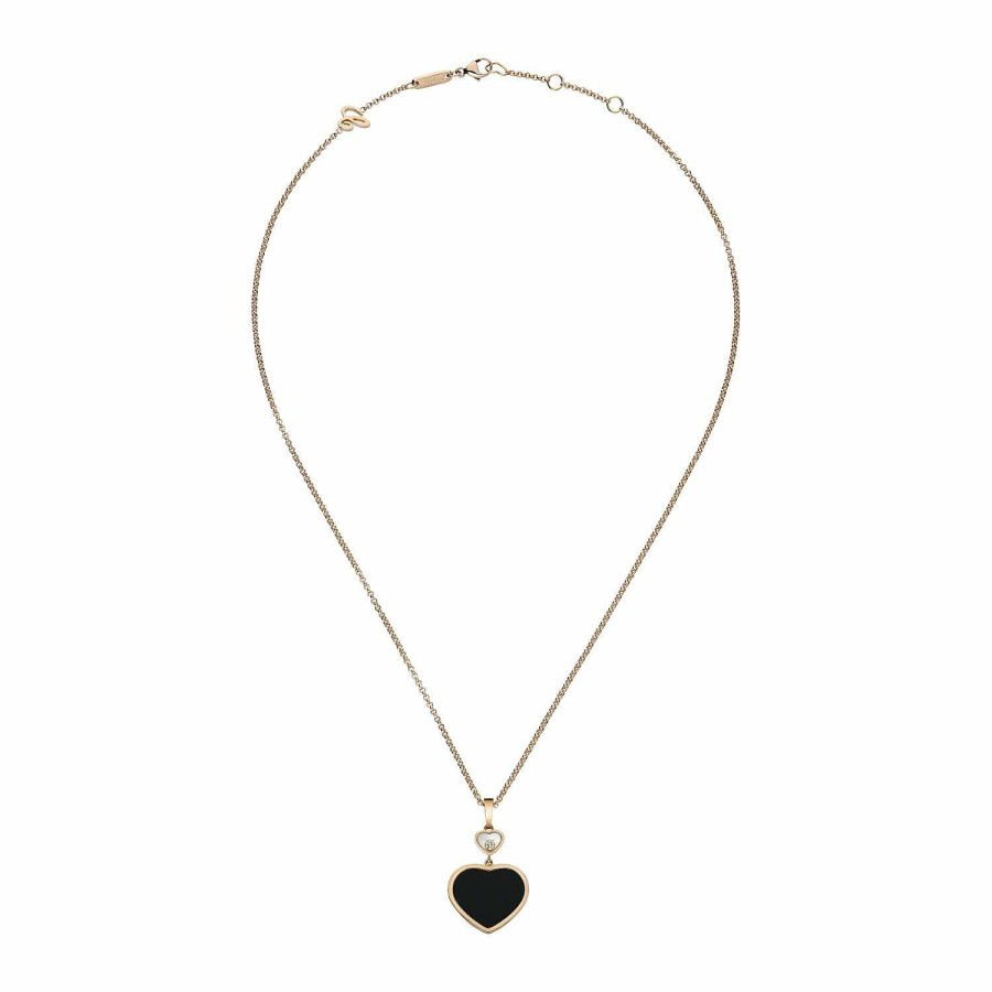 Collier Chopard Happy Hearts En Or Rose, Diamant Et Onyx | Chopard Clearance