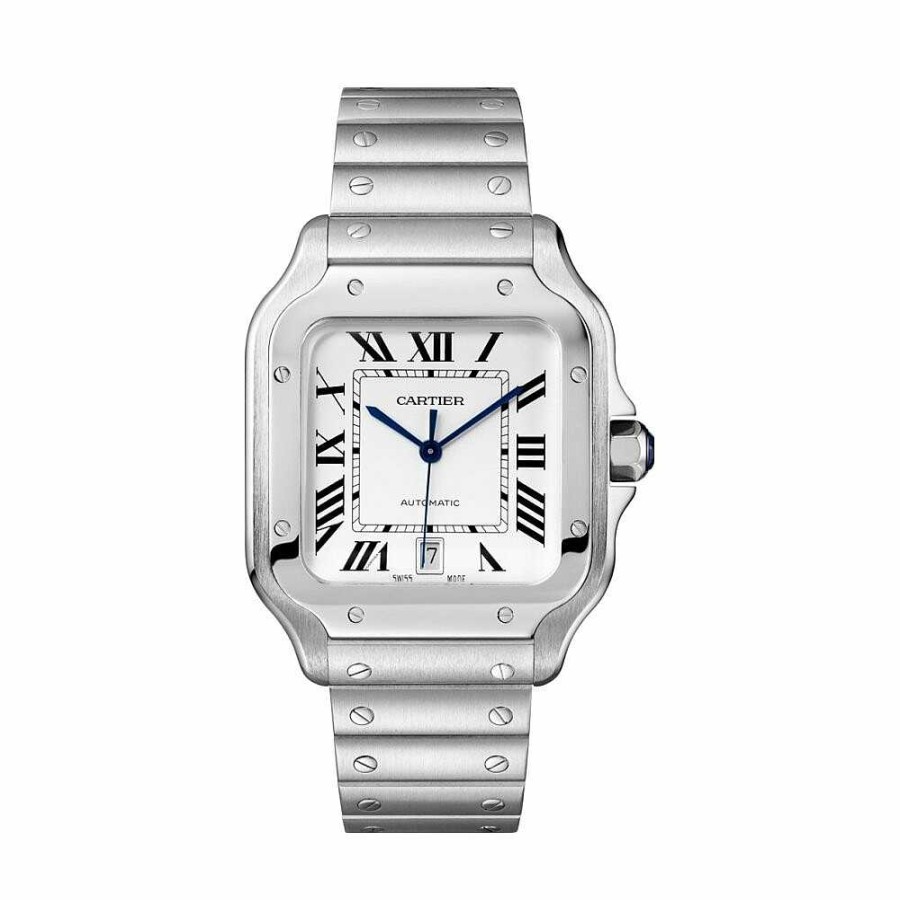 Montre Santos De Cartier Grand Mod Le, Mouvement Automatique, Acier, Bracelets M Tal Et Cuir Interchangeables | Cartier Clearance