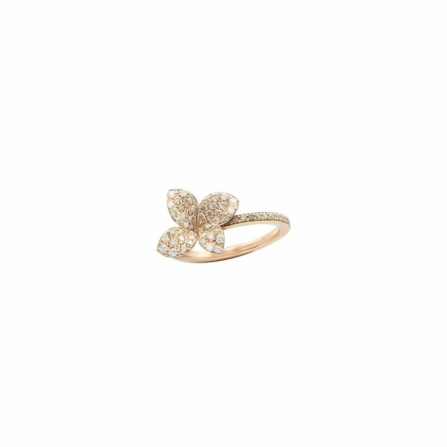 Bague Pasquale Bruni Petit Garden En Or Rose, Diamants Bruns Et Blancs | Pasquale Bruni New