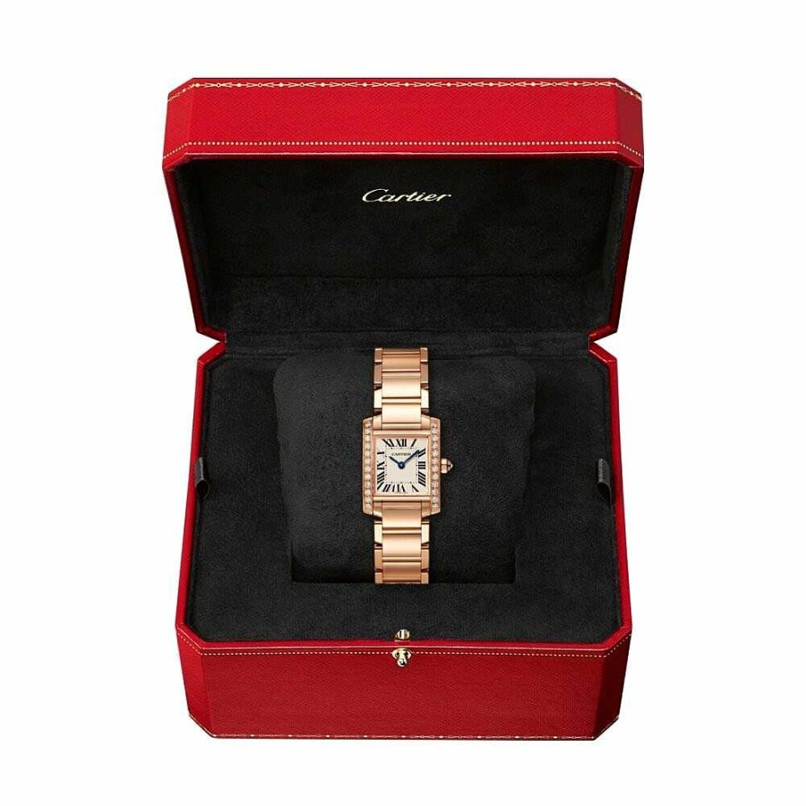 Montre Tank Fran Aise, Petit Mod Le, Or Rose, Diamants | Cartier Clearance