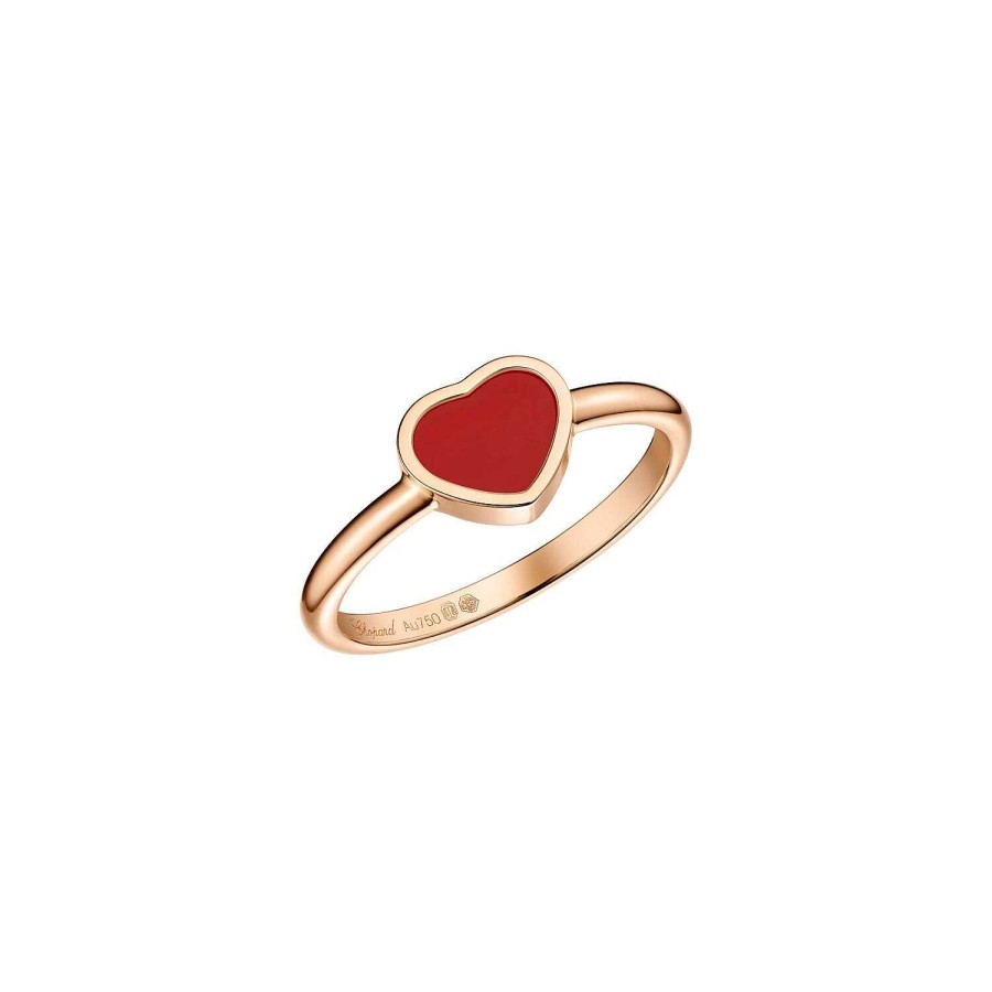 Bague Chopard My Happy Hearts En Or Rose Et Cornaline, Taille 52 | Chopard Wholesale