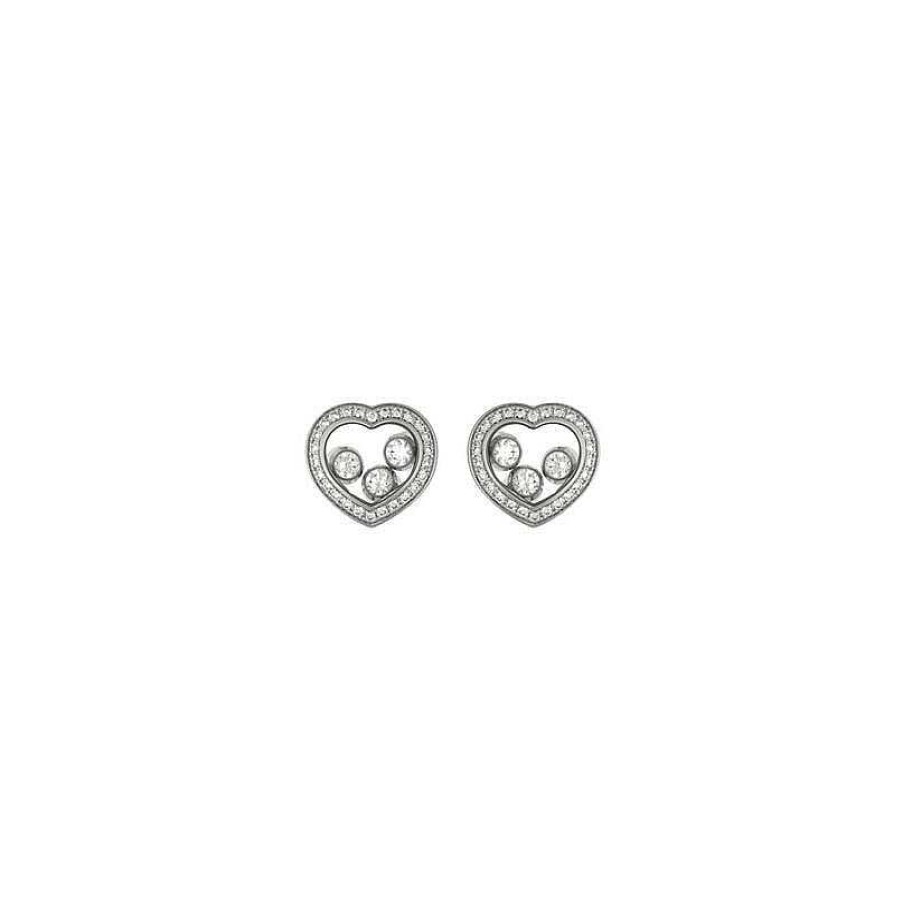 Boucles D'Oreilles Chopard Happy Diamonds En Or Blanc Et Diamants | Chopard Best