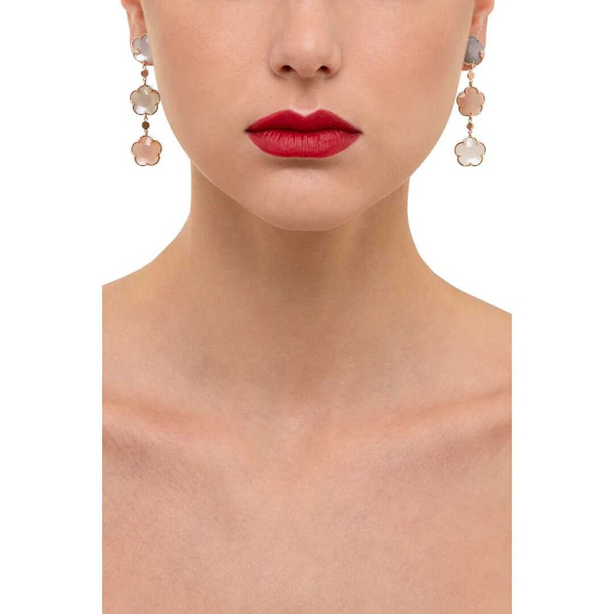 Boucles D'Oreilles Pasquale Bruni Bouquet Lunaire En Or Rose Et Diamants | Pasquale Bruni New