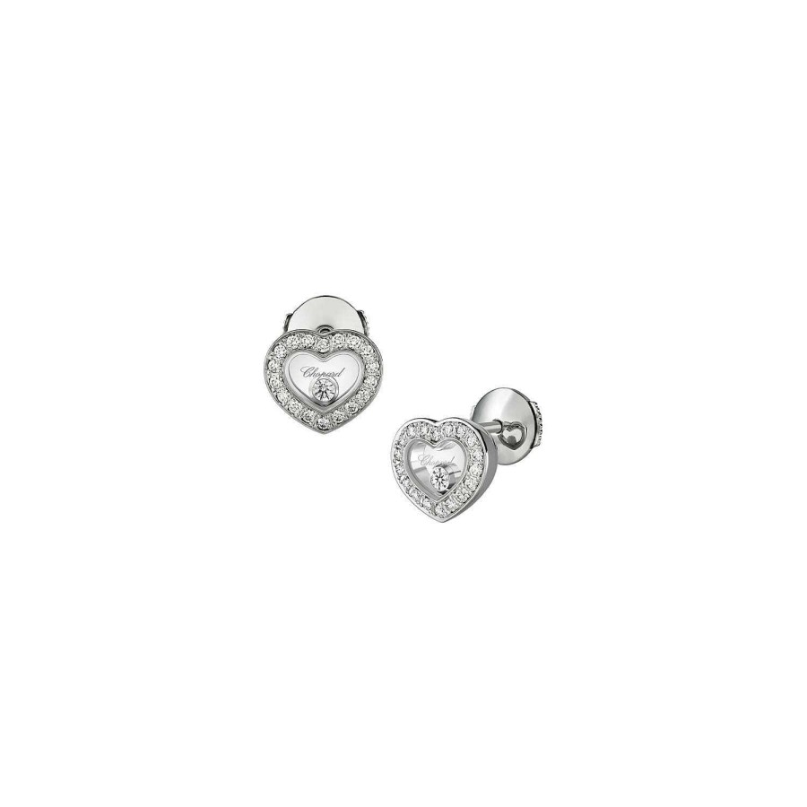 Boucles D'Oreilles Chopard Happy Diamonds En Or Blanc Et Diamants | Chopard Best