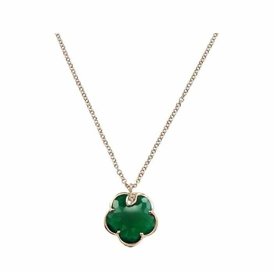 Pendentif Pasquale Bruni Petit Joli' En Or Rose, Agate Verte Et Diamants Blancs | Pasquale Bruni New