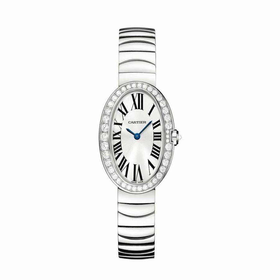 Montre Baignoire Pm Petit Mod Le, Mouvement Quartz, Or Gris, Diamants | Cartier Best